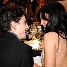 Timothée Chalamet, Kylie Jenner during the 82nd Annual Golden Globes held at The Beverly Hilton on January 05, 2025 in Beverly Hills, California. 