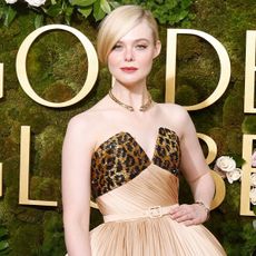 Elle Fanning wears the Leopard Print Fashion Trend to the Golden Globes 2025